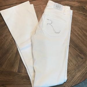Bright White Rhinestone Pants